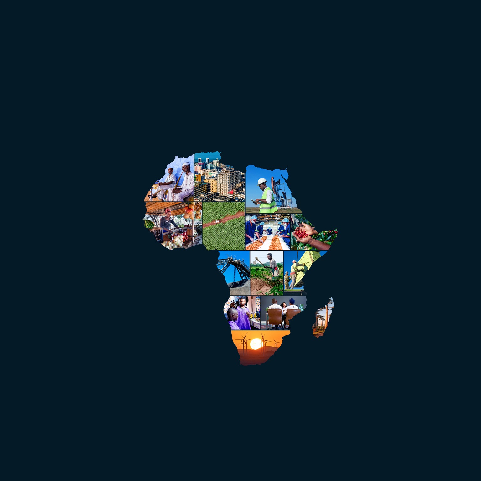Map of Africa filled in with images