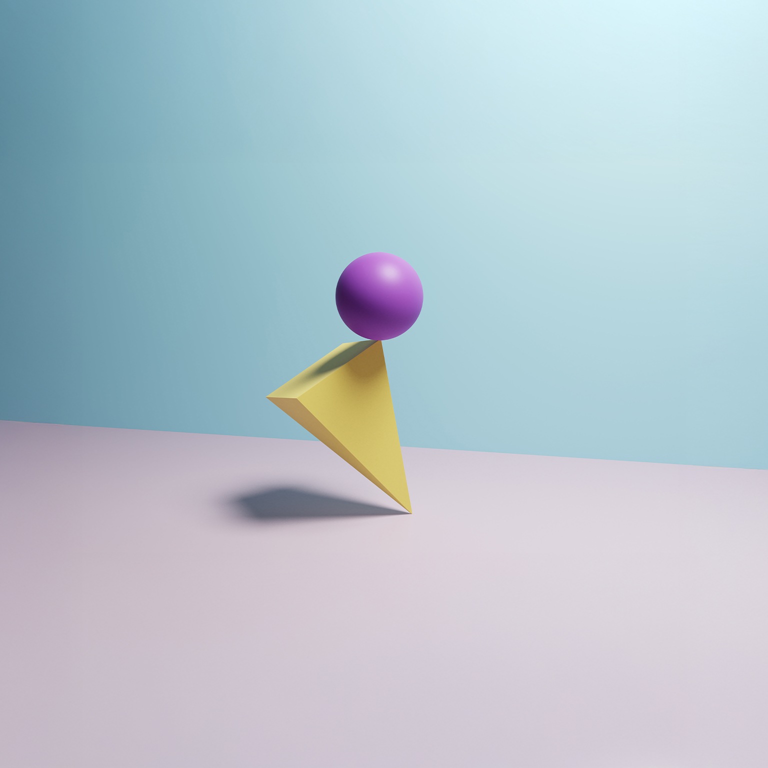 Sphere balanced on a pyramid in an impossible position
