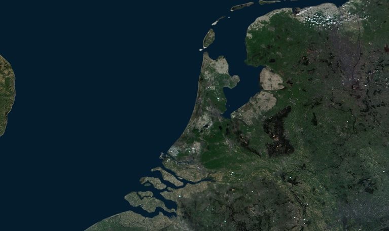 Close-up aerial view of the Netherlands