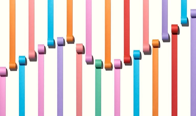 Colorful ribbon rolls