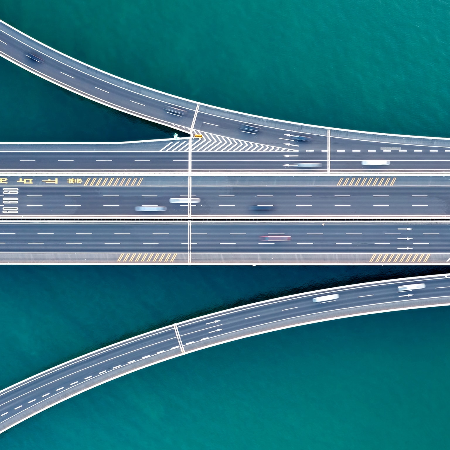 Drone Aerial View of Jiaozhou Bay Bridge of Qingdao, Shandong Province, China