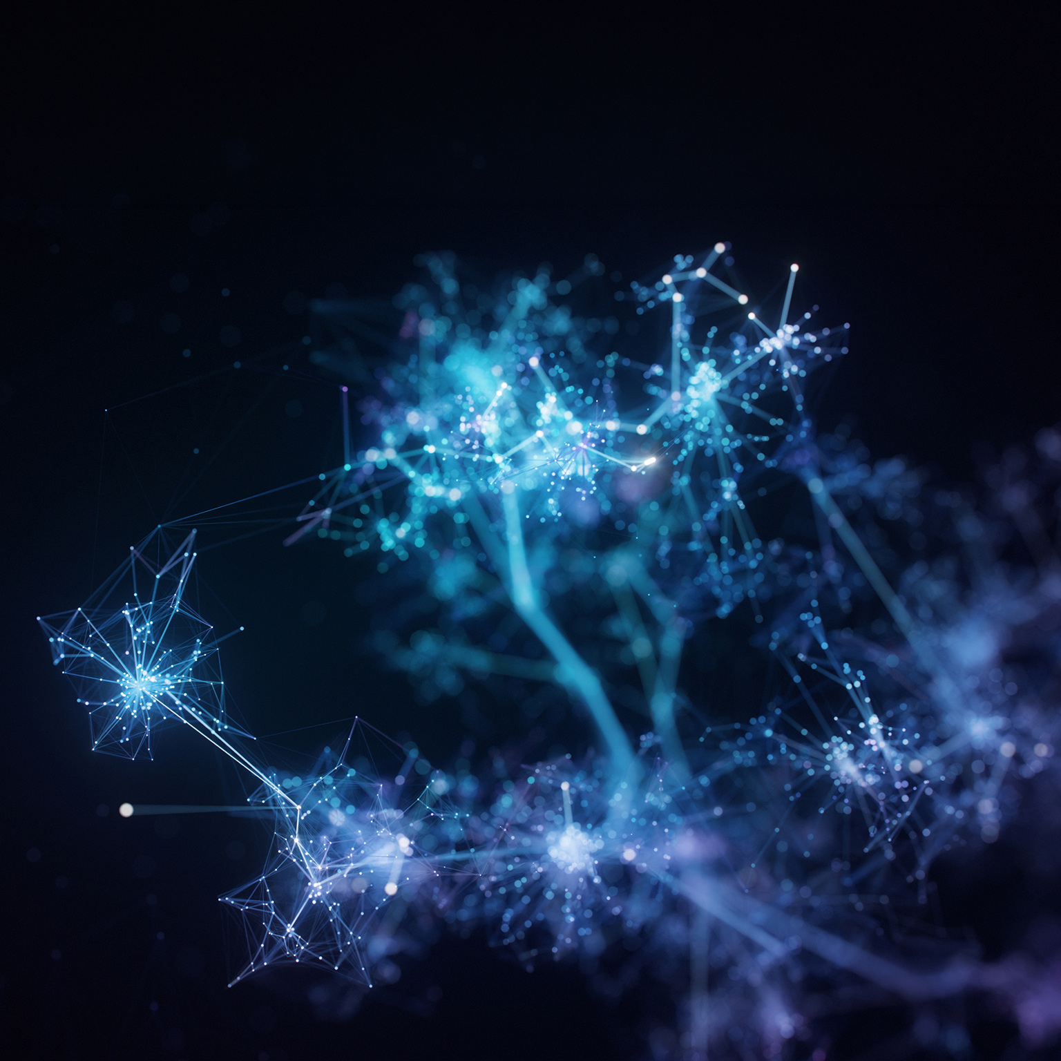 Growing connection lines symbolizing innovative artificial intelligence or big data models