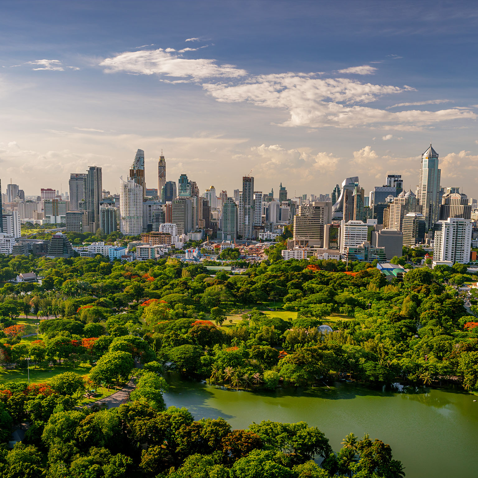 Bangkok Financial Downtown. Aerial View