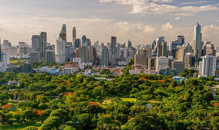 Bangkok Financial Downtown. Aerial View