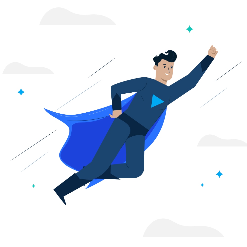 superhero flying - illustration