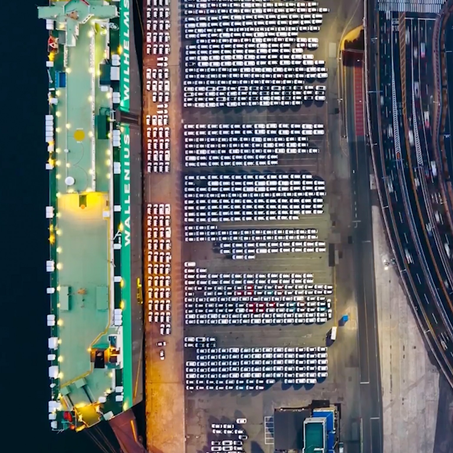 Overhead view of a port
