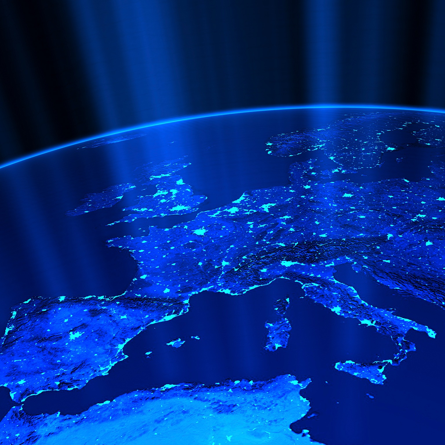 European city lights - stock illustration