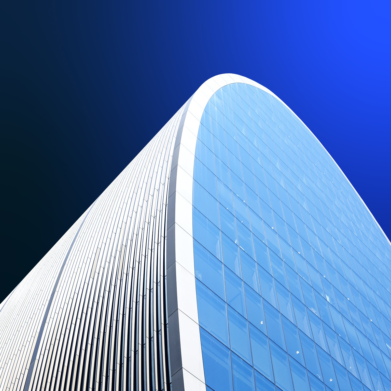 Exterior of modern financial building in City of London