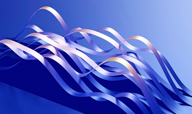 Elegant wave graph with paper cut texture