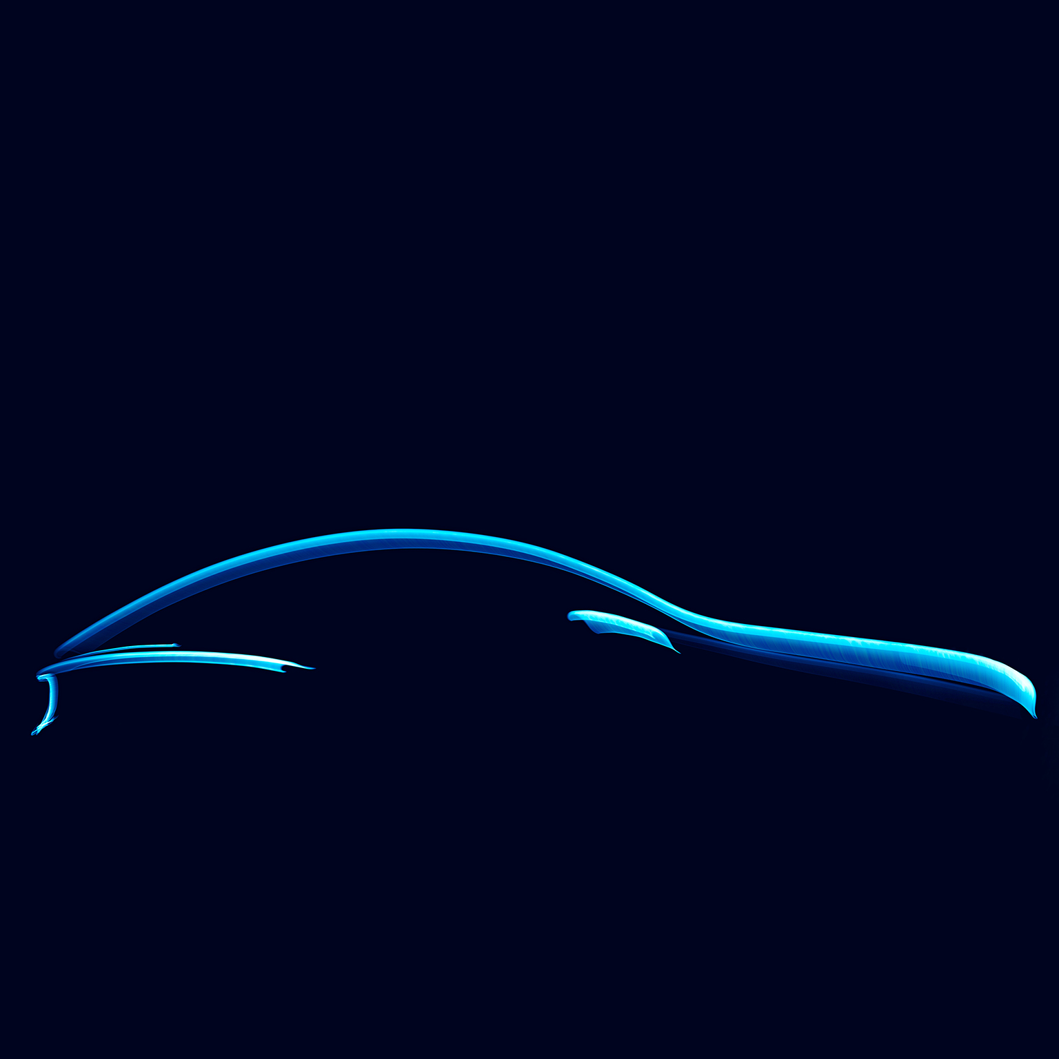 Illustration with minimal lines representing futuristic concept car with aerodynamic lines 