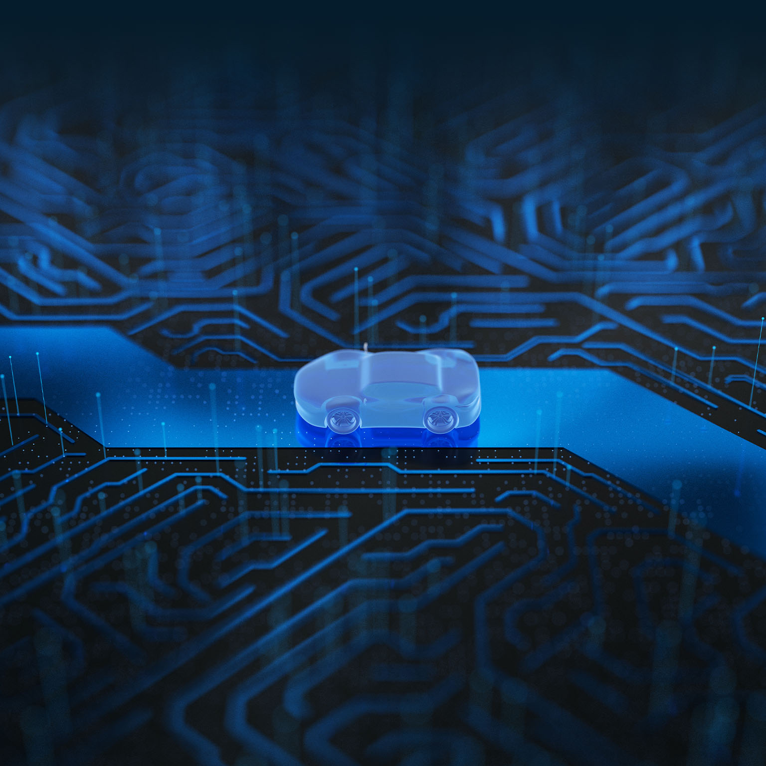 Future smart technology electric vehicle digital and electronic circuits