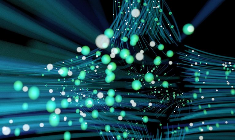 Computer neural network concept image - stock photo