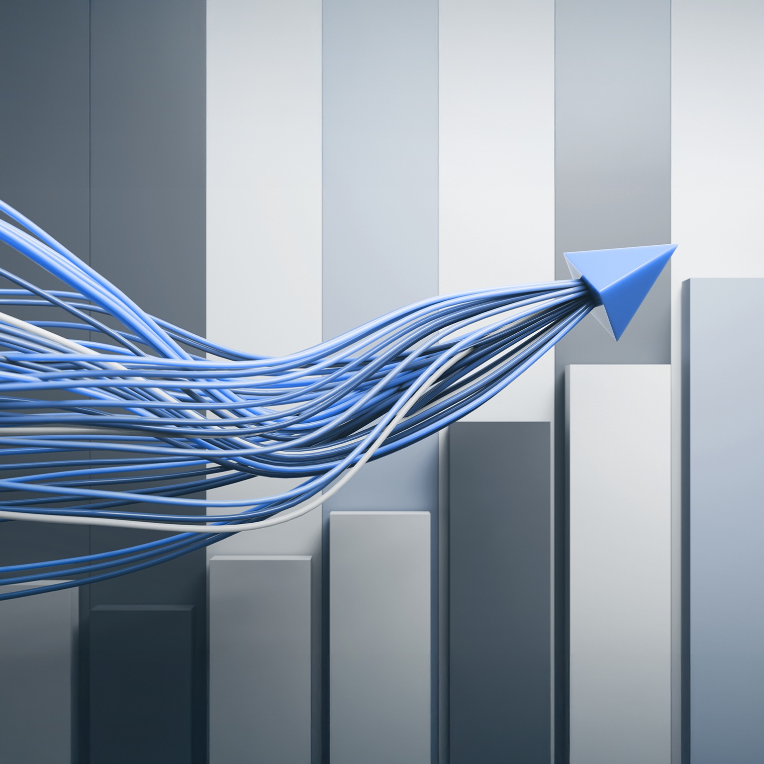 Financial technology graph with trends lines.