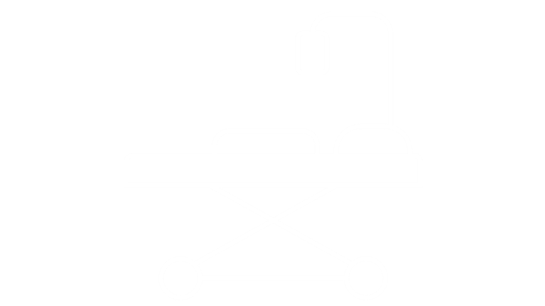 Graphic icon of a hospital bed