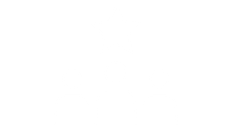 Graphic icon of people with a star above them
