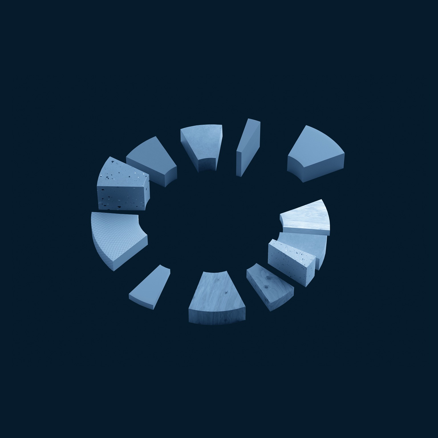 Multicolored donut/pie chart - stock photo