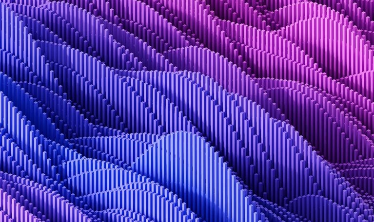 Digitally generated image of multi colored vertical bars. Concept of fintech technology, new banking and investment. Clean design.