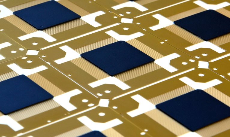Rows of unfinished computer chips.