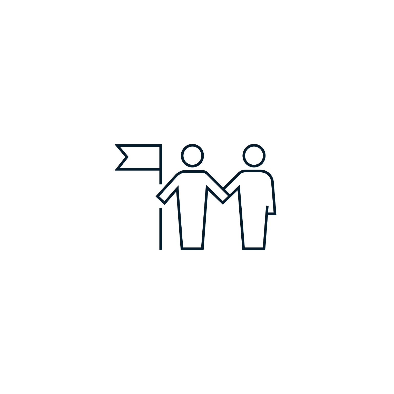two people holding a flag icon