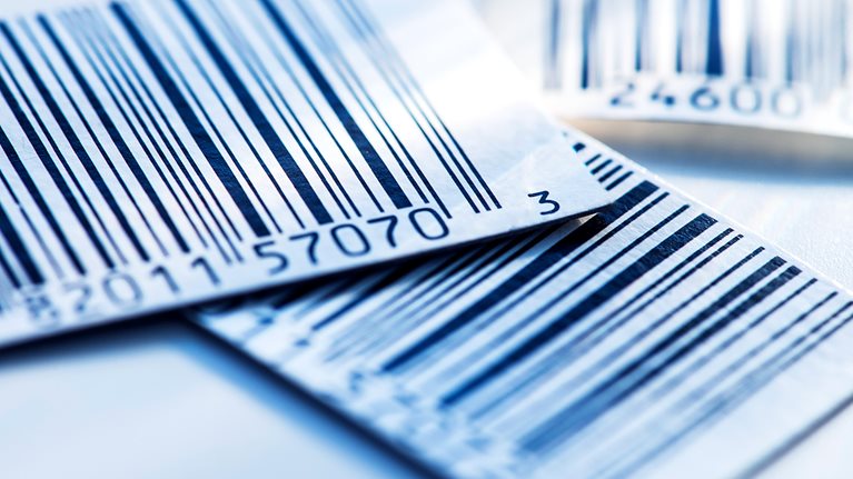Close up of bar codes, studio shot - stock photo