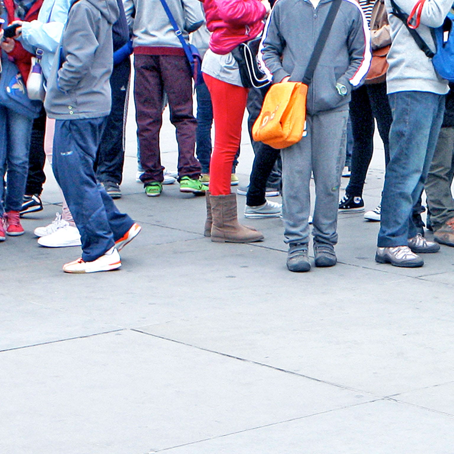 People standing in queue - stock photo