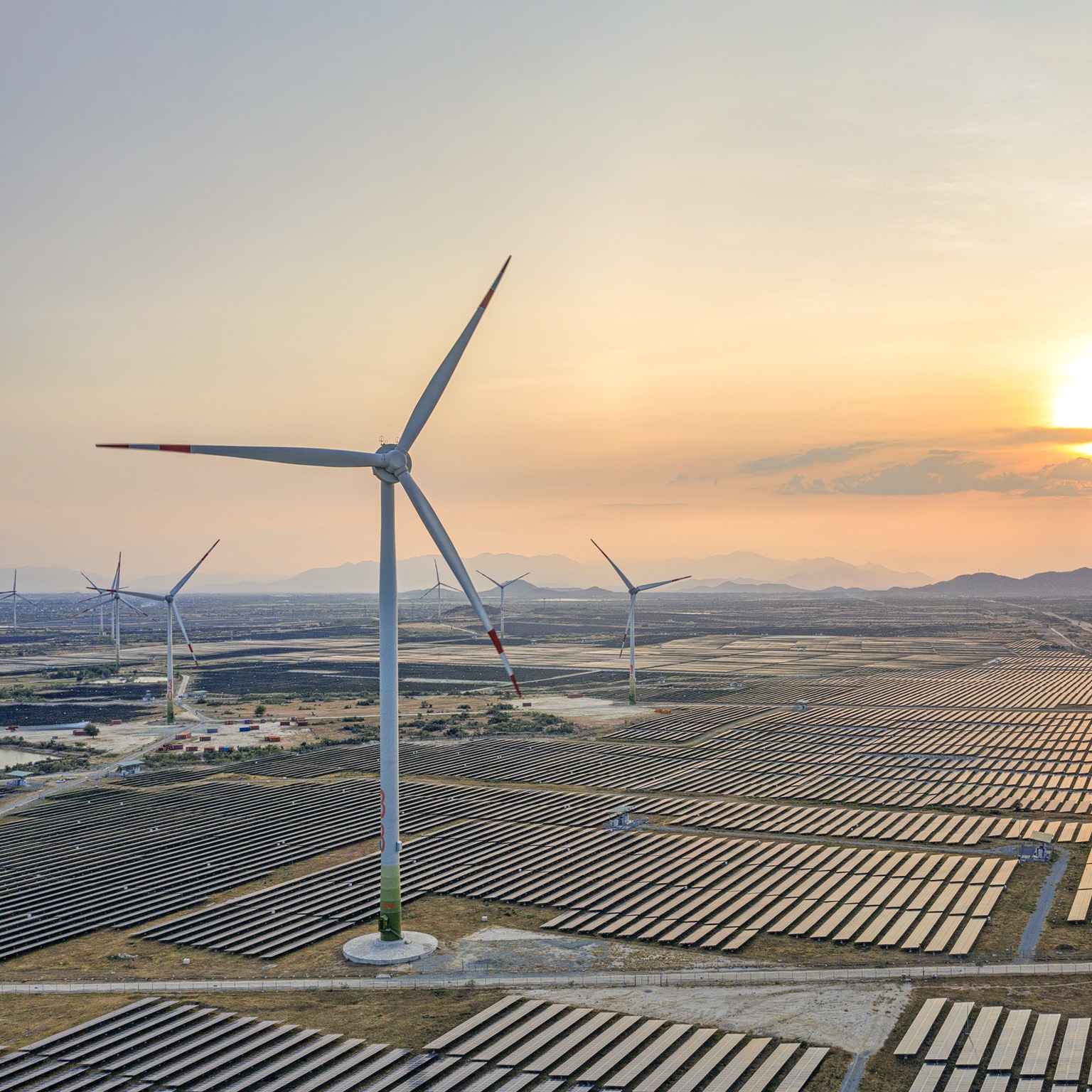  Aerial view of solar panels, photovoltaic arrays generating sustainable electricity.