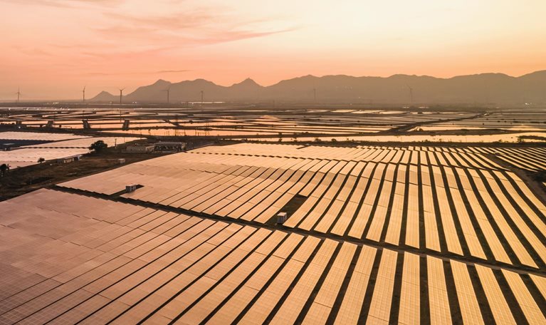 Ariel view of solar panel