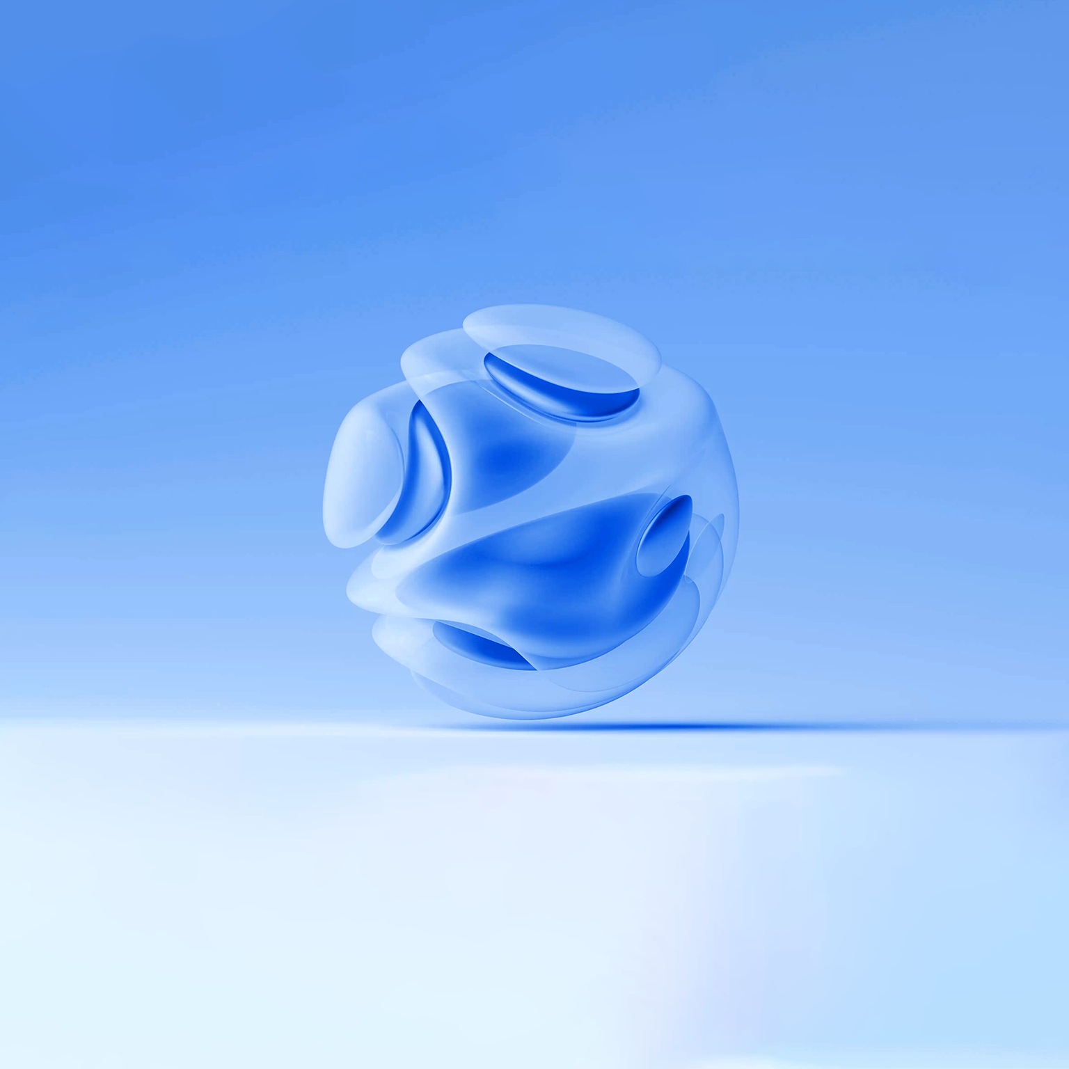 Surreal alien ball sphere in curve wavy spiral lines