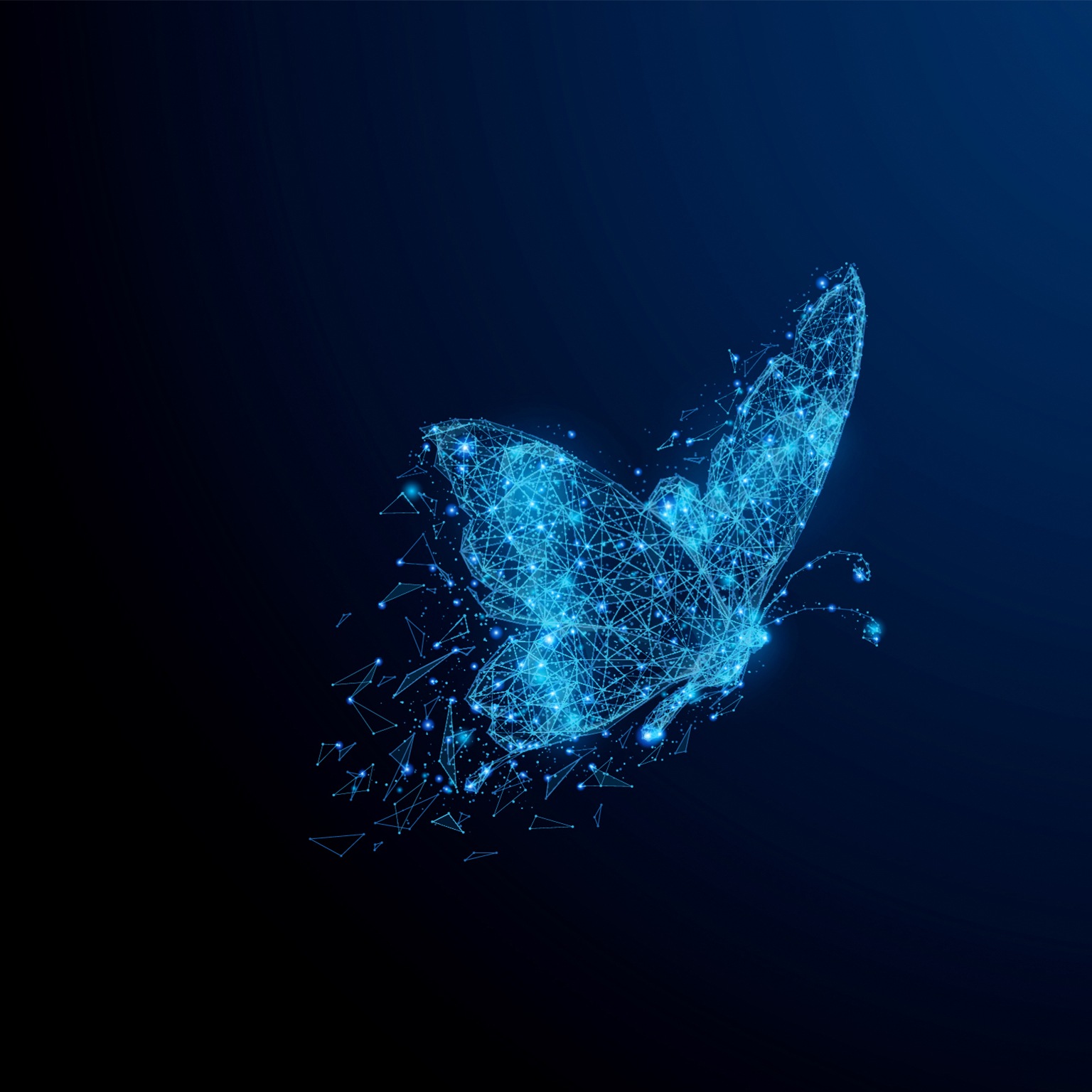 Low-poly blue butterfly