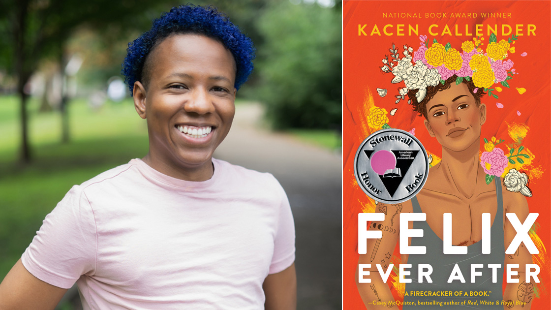 A photo of Kacen Callender, and their book Felix Ever After