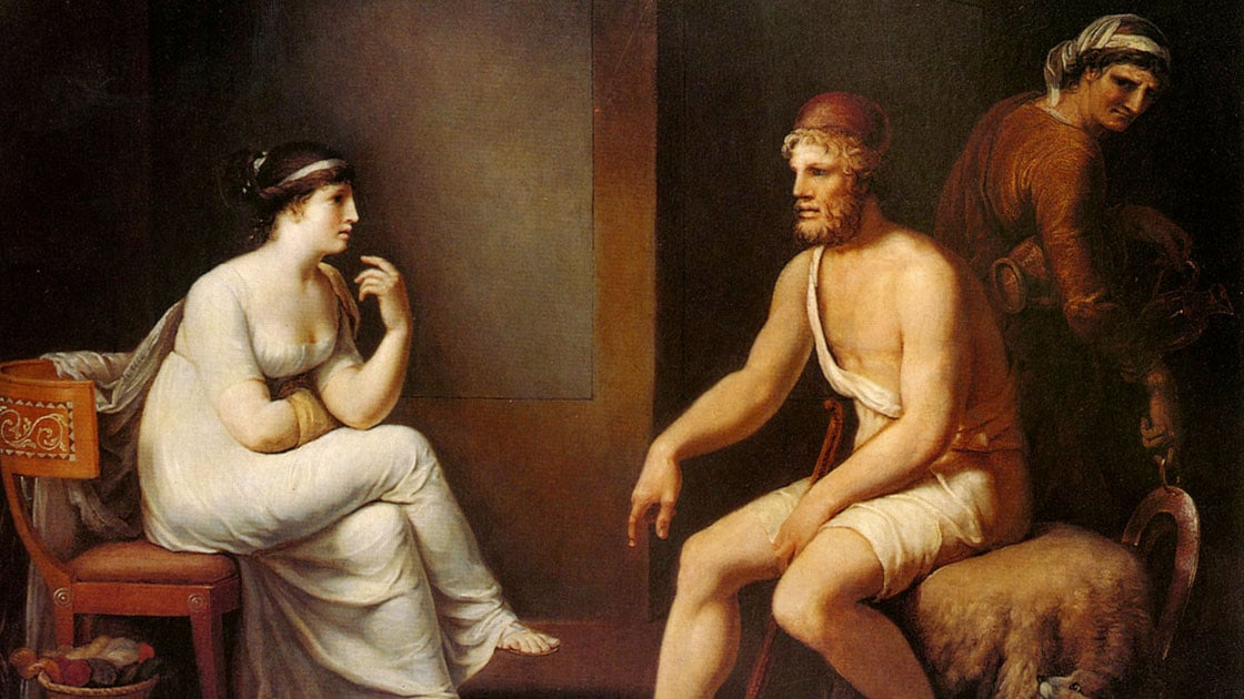 painting of two people