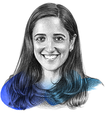 A drawing of Pooja Kumar