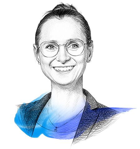 A drawing of Sandra Durth