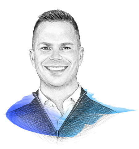 A drawing of Drew Goldstein