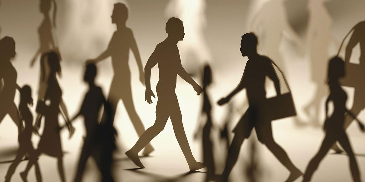 shadows of people walking