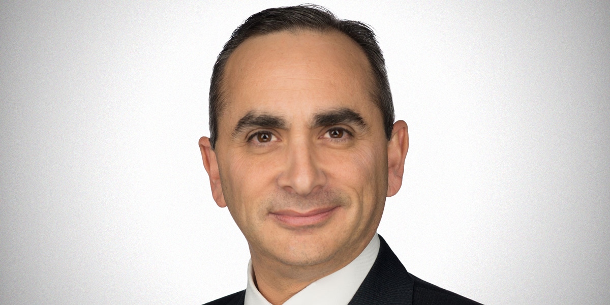 a woman and blue shapes