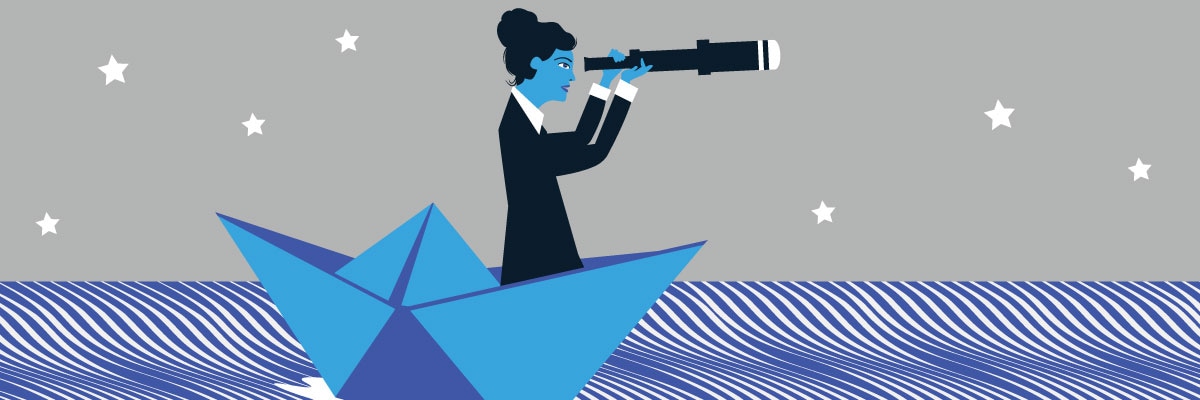 image of a woman in a paper boat