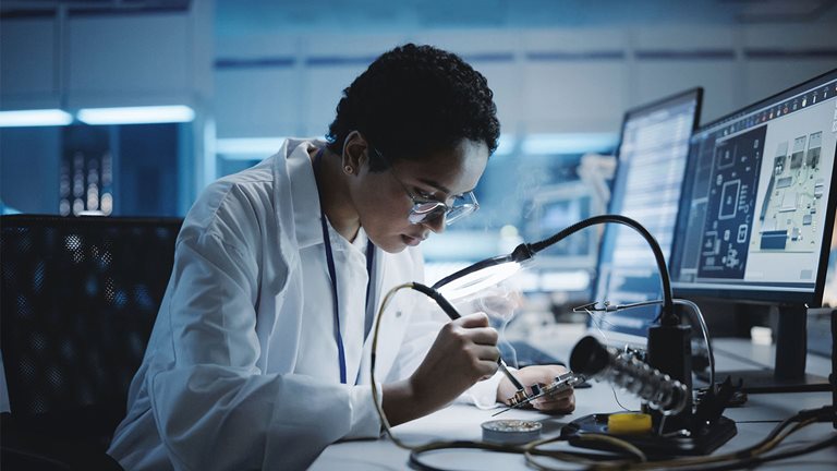 Image of a female scientist at work