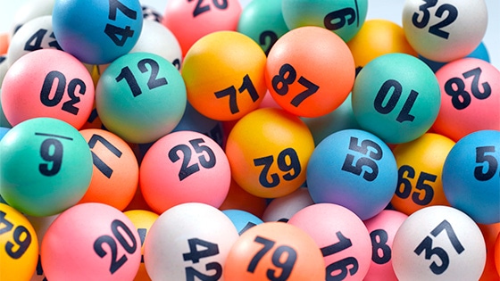Image of many lottery ball numbers