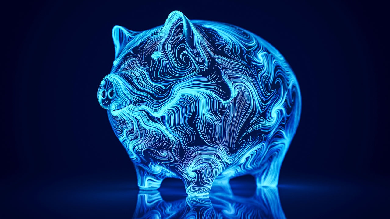 Image of a glow-in-the-dark piggy bank