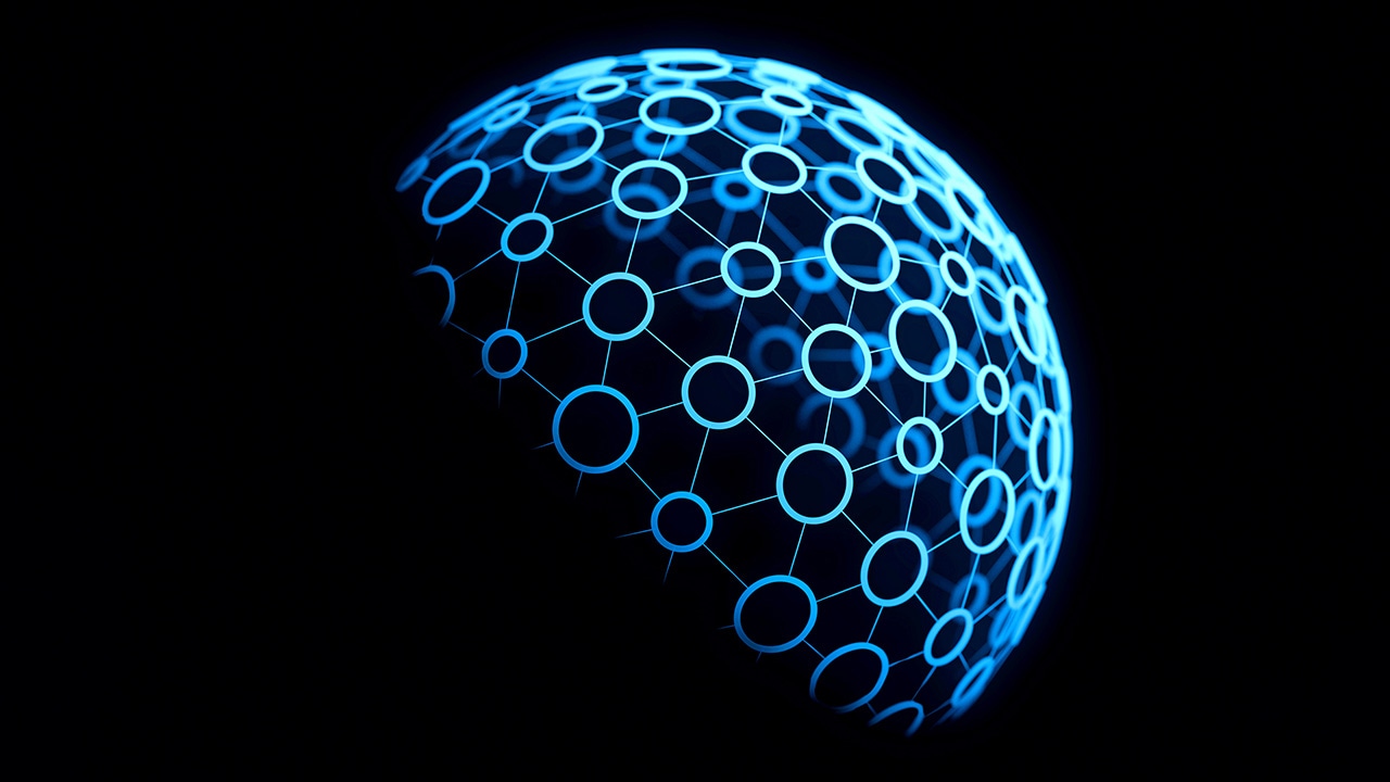 Digital image of a 3D half circle