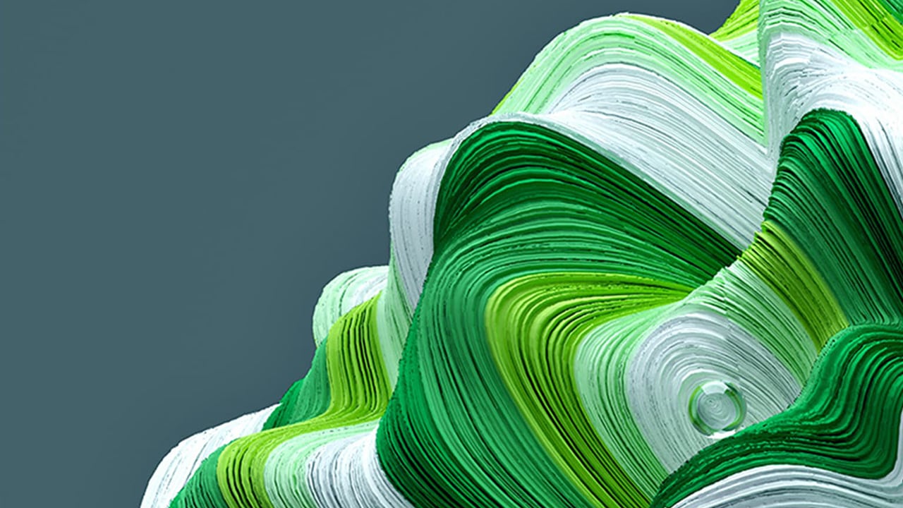 Digital image of green and white shape
