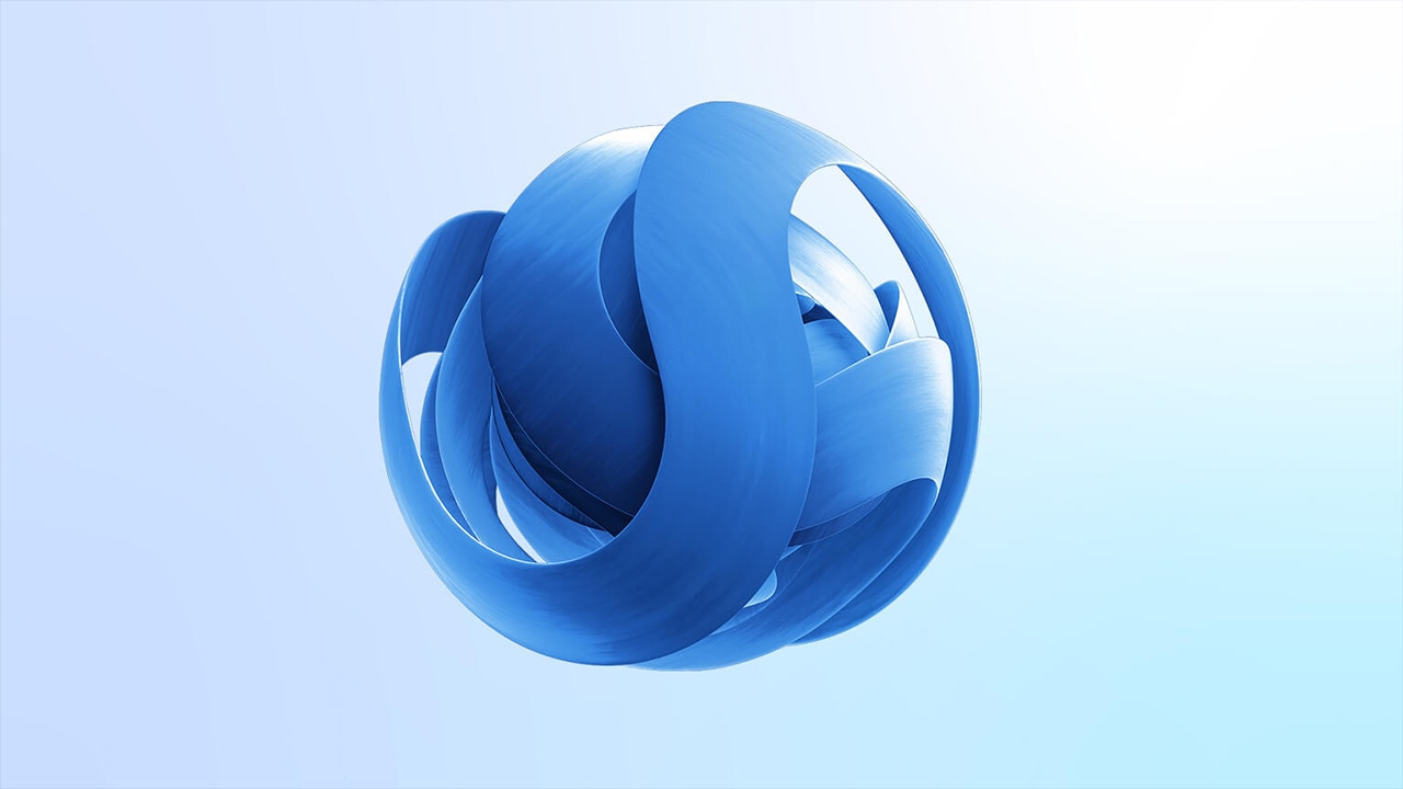 Digital image of a blue spherical shape