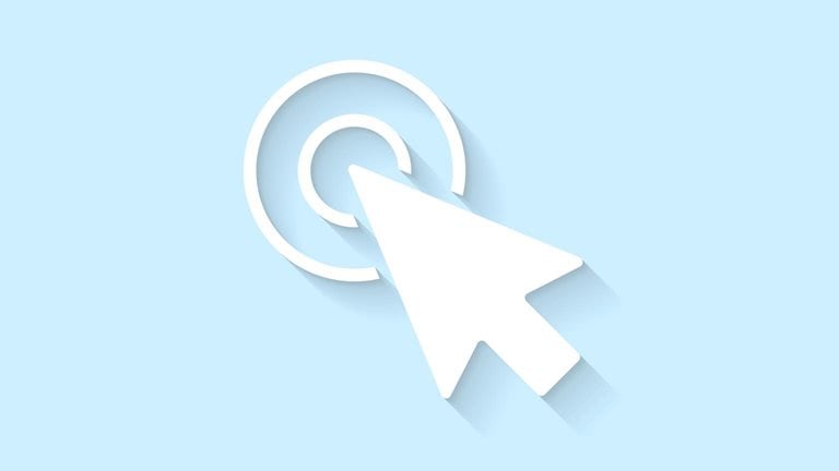 Illustration of a cursor icon on blank background