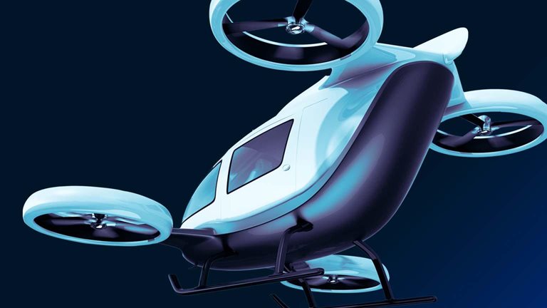 Illustration of an electric helicopter