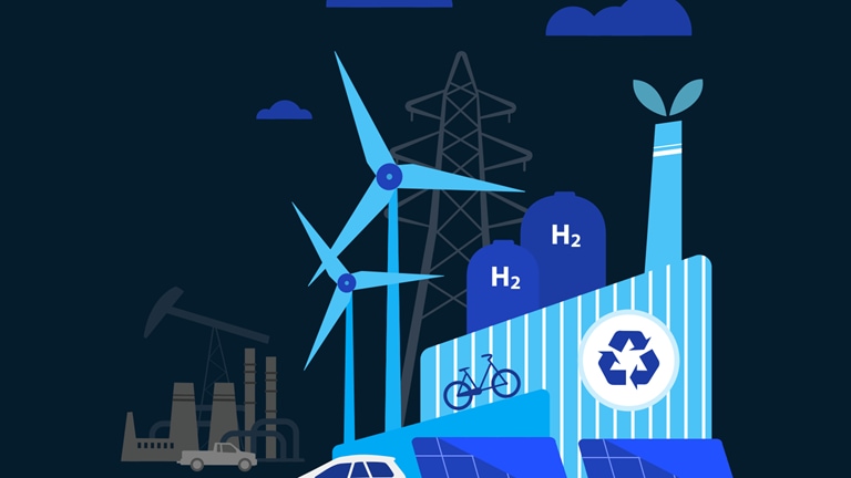 Illustration of renewable energy options