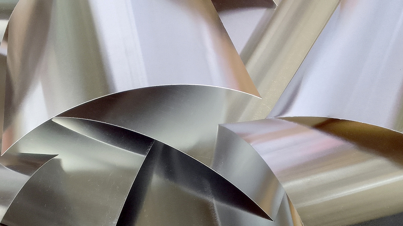 Coils of aluminium wire at a steel plant