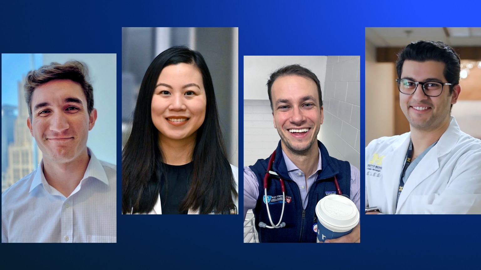 McKinsey consultants who are practicing doctors, from left: Stephan Castellanos, Ruth Wei, Greg Zahner, and Mark Zaki