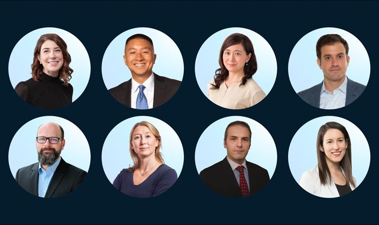 circular crop portraits of eight new McKinsey senior leaders