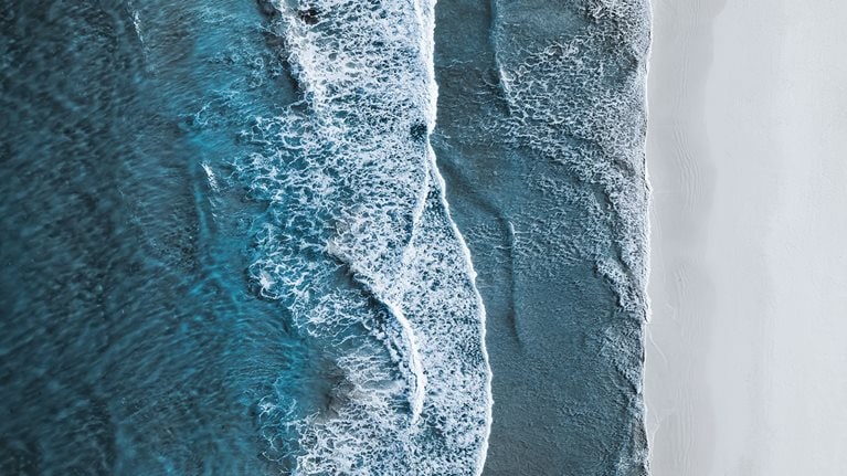 Drone shot of the sea